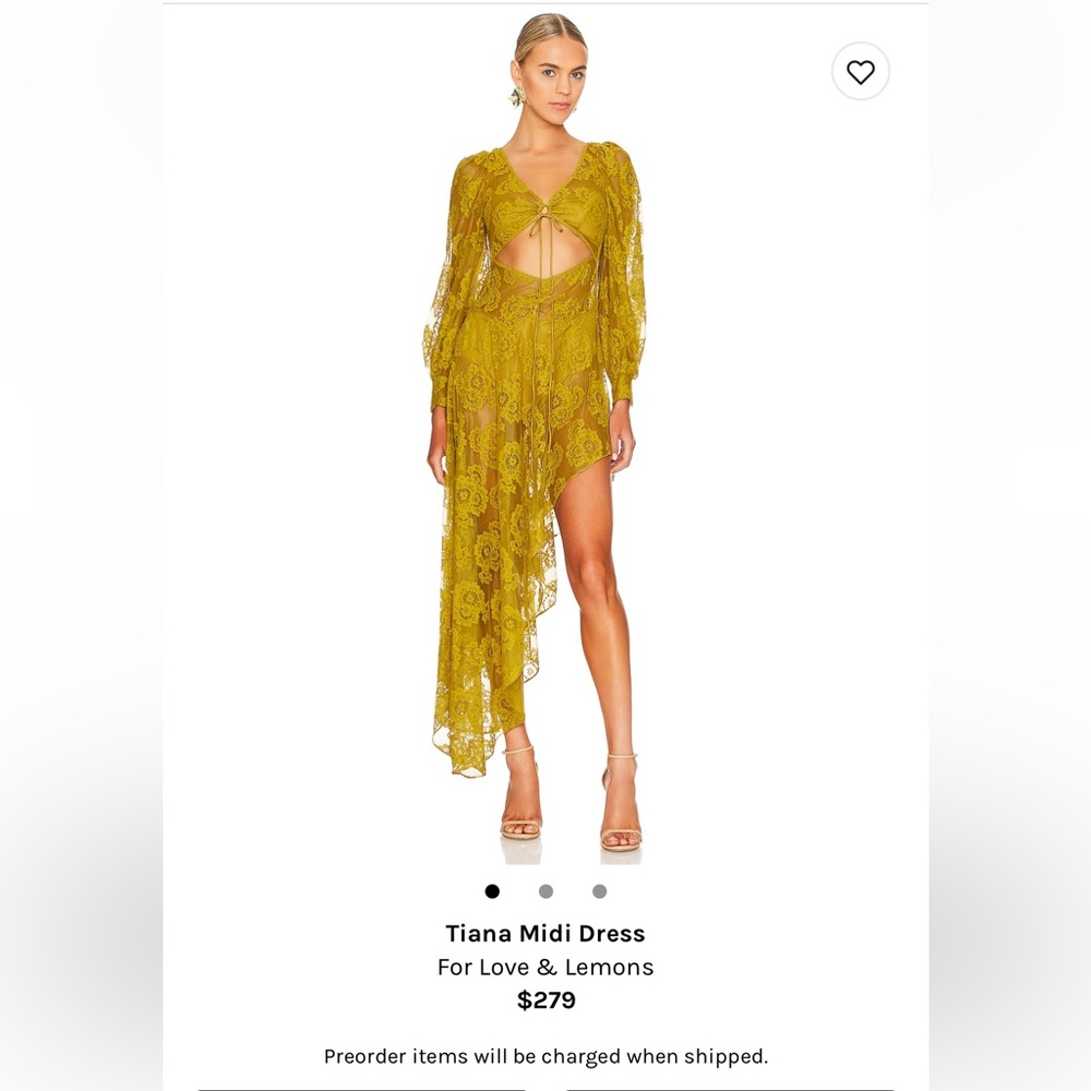 For Love and Lemons Dress. Size Small. Worn once. Perfect condition.